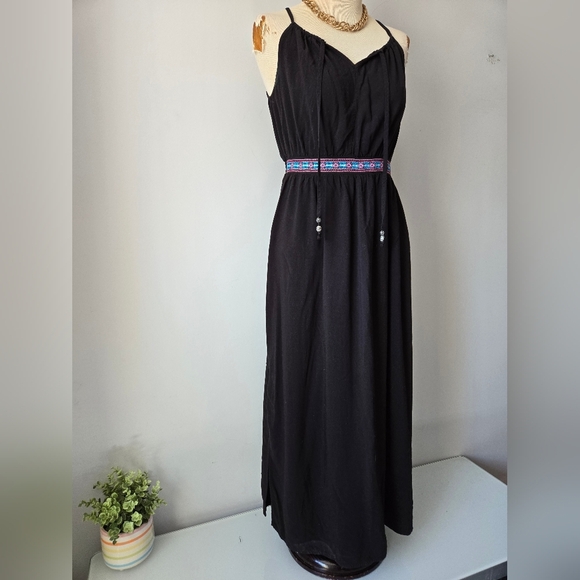 Faded Glory Black and Blue Sleeveless Maxi Dress. Size Small - Picture 2 of 10
